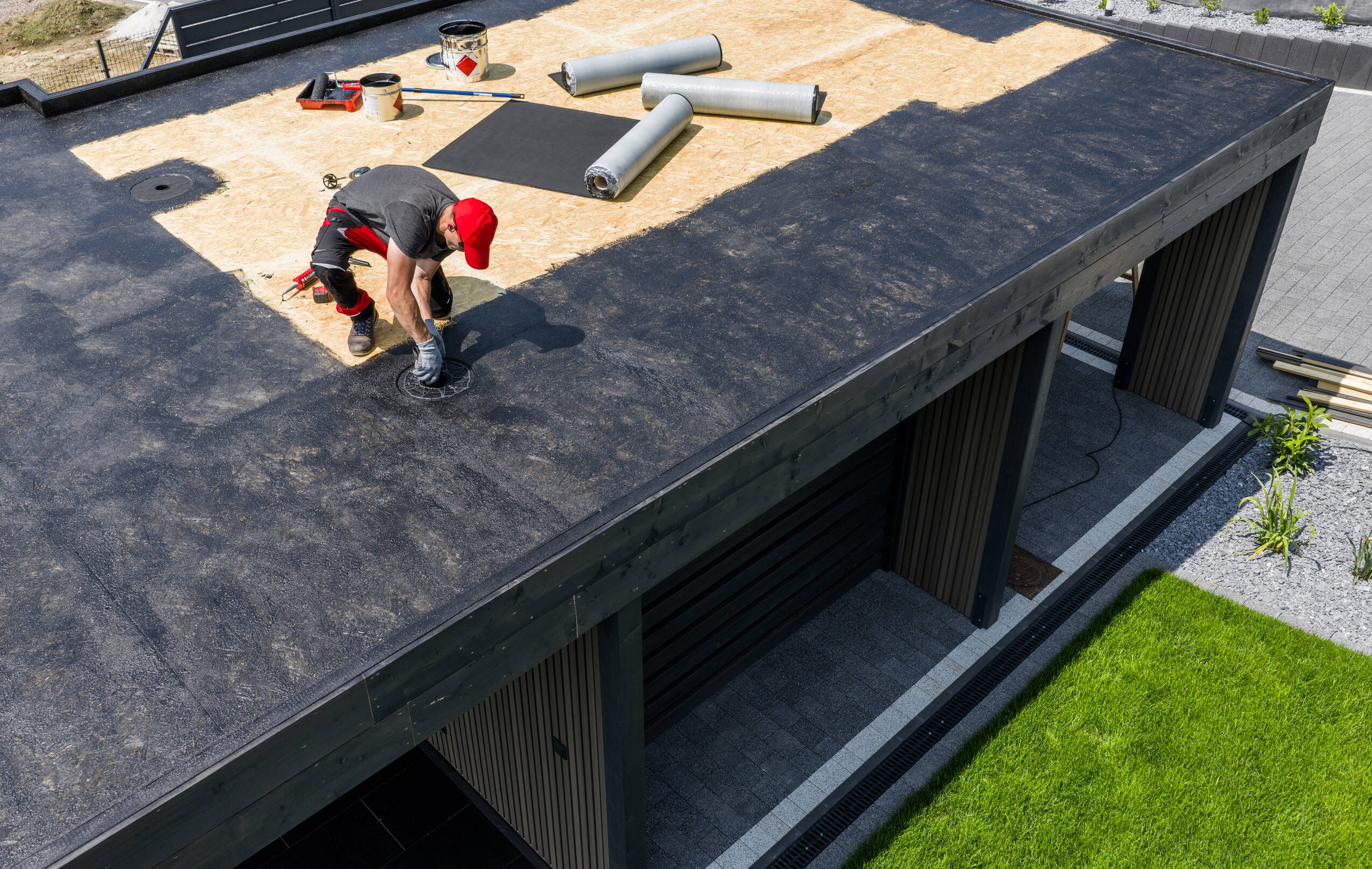 Construction worker installing new roof waterproof 2026 03 25 09 04 19 utc